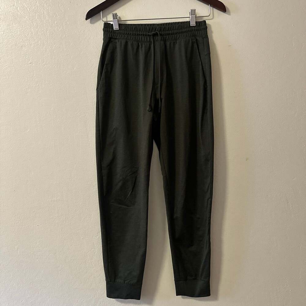 Uniqlo Men's Joggers - Dark Green Slim Fit Athletic Pants, Size S